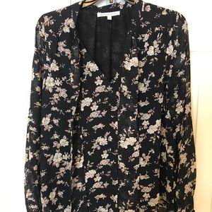 Black and beige Chiffon blouse